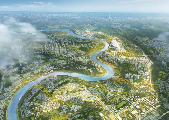 スマートシティをテーマにした中国の都市計画コンペイメージ